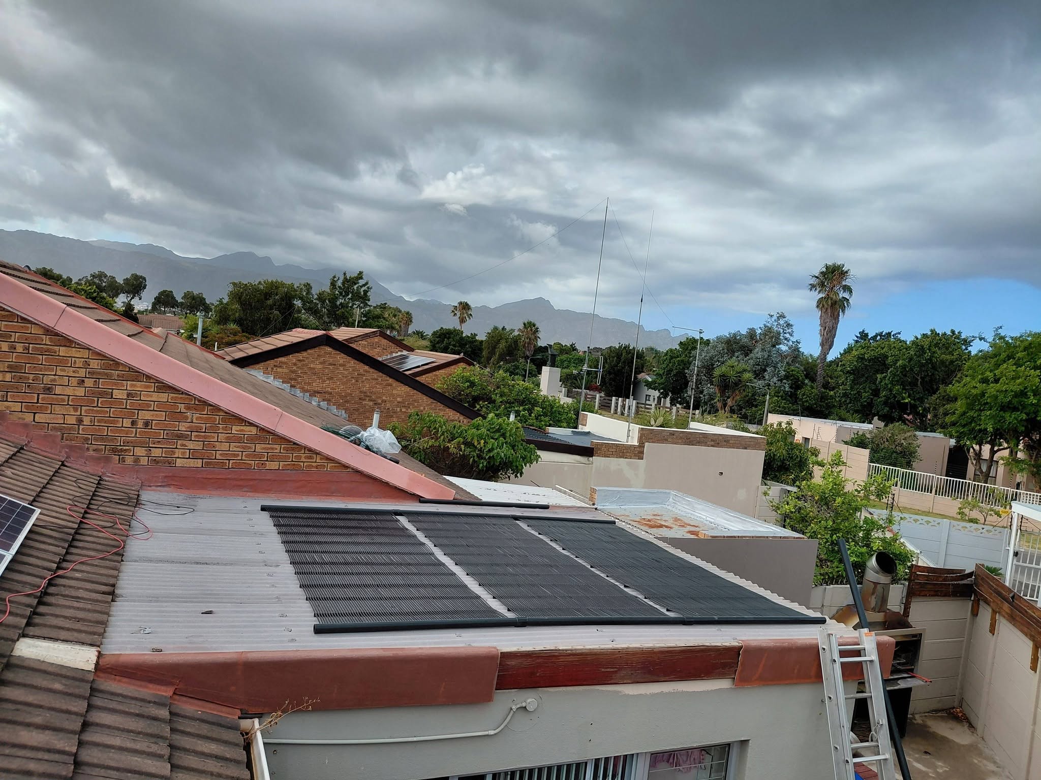Recent GridFree roof-mounted solar pool heating installation