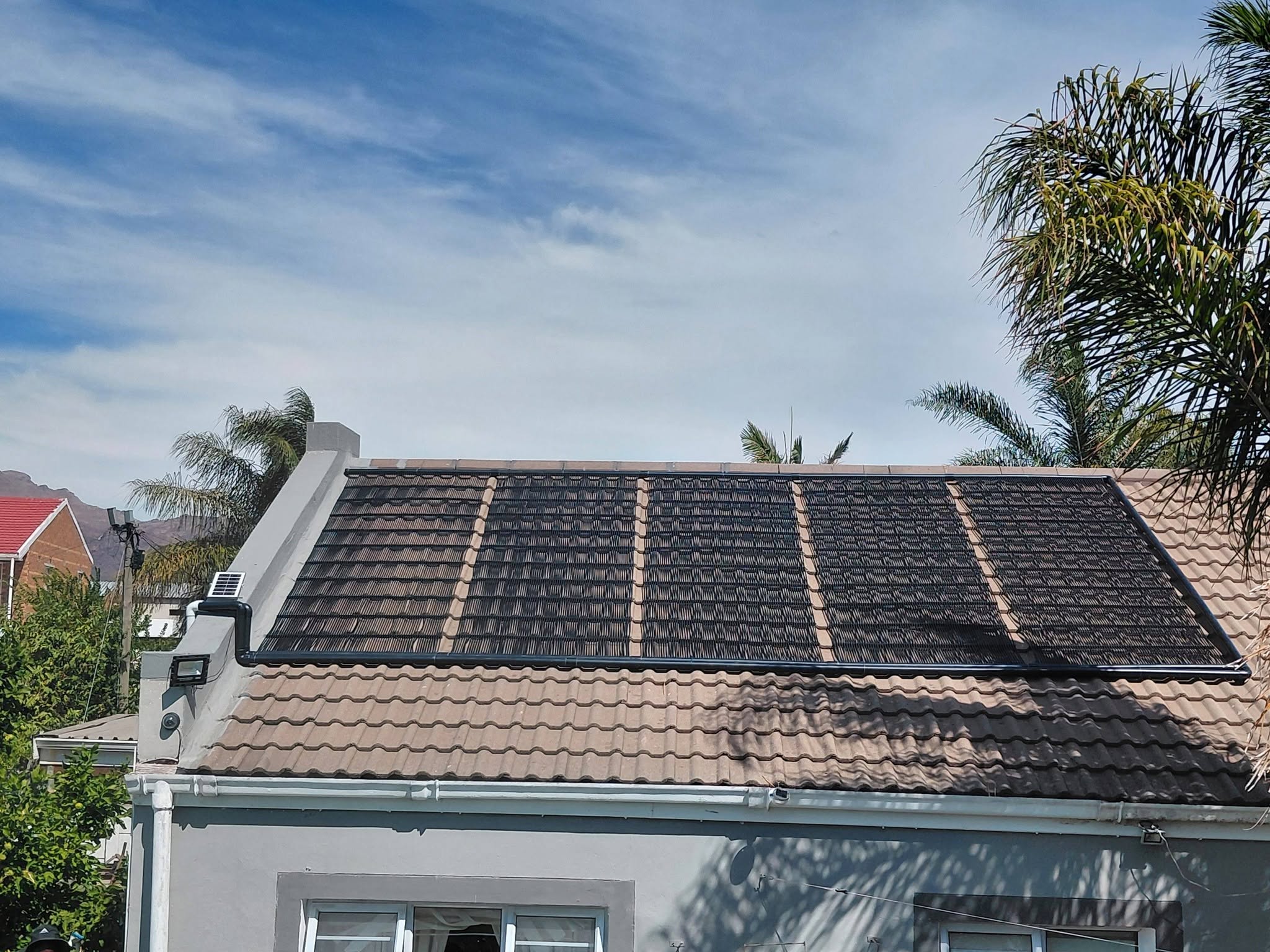 Recent GridFree roof-mounted solar pool heating installation