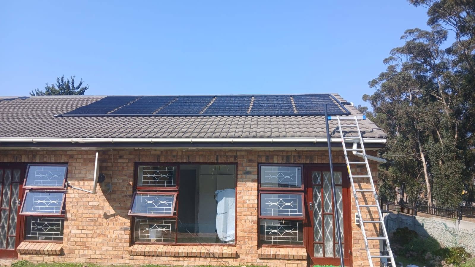 Recent GridFree roof-mounted solar pool heating installation