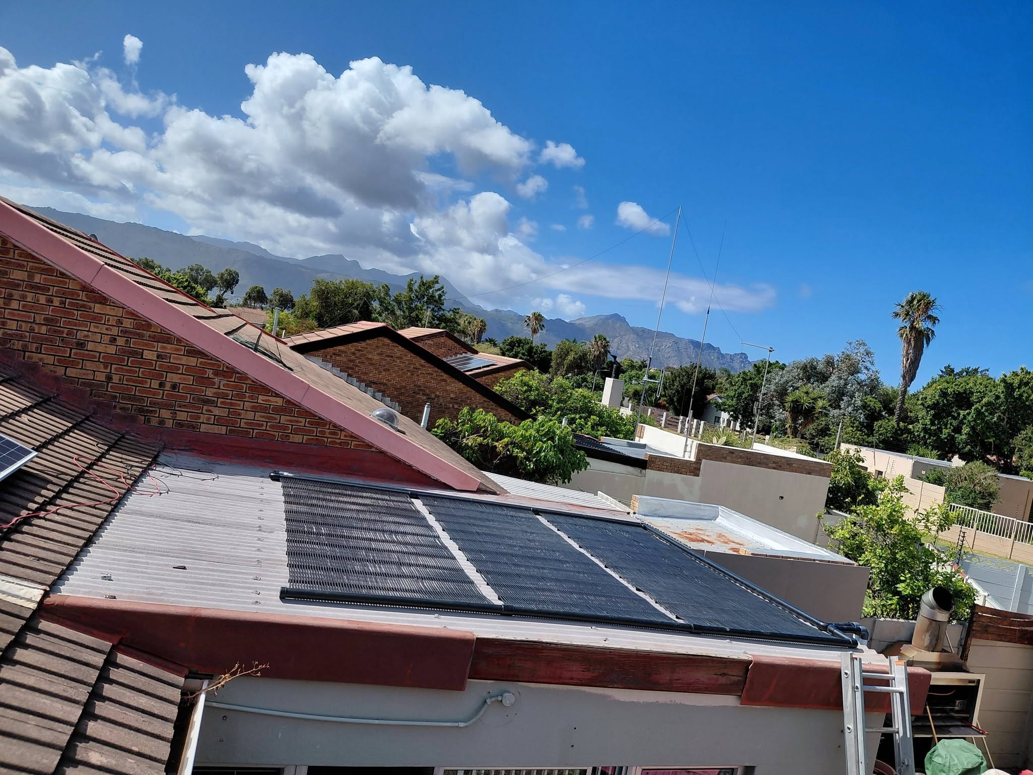 Recent GridFree roof-mounted solar pool heating installation